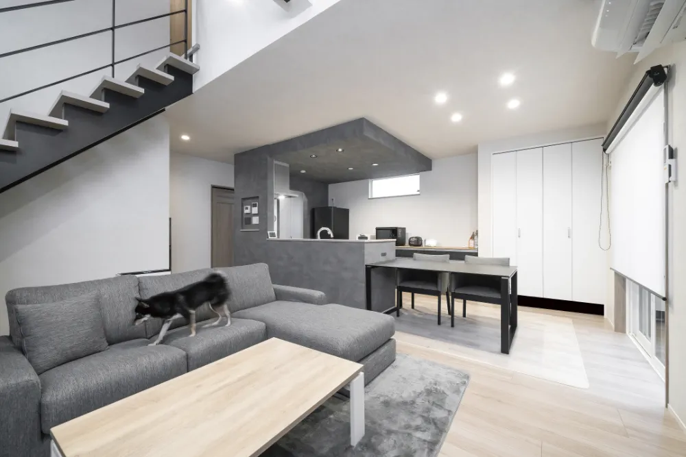 夫婦と犬と猫2匹の住む上質ハウス